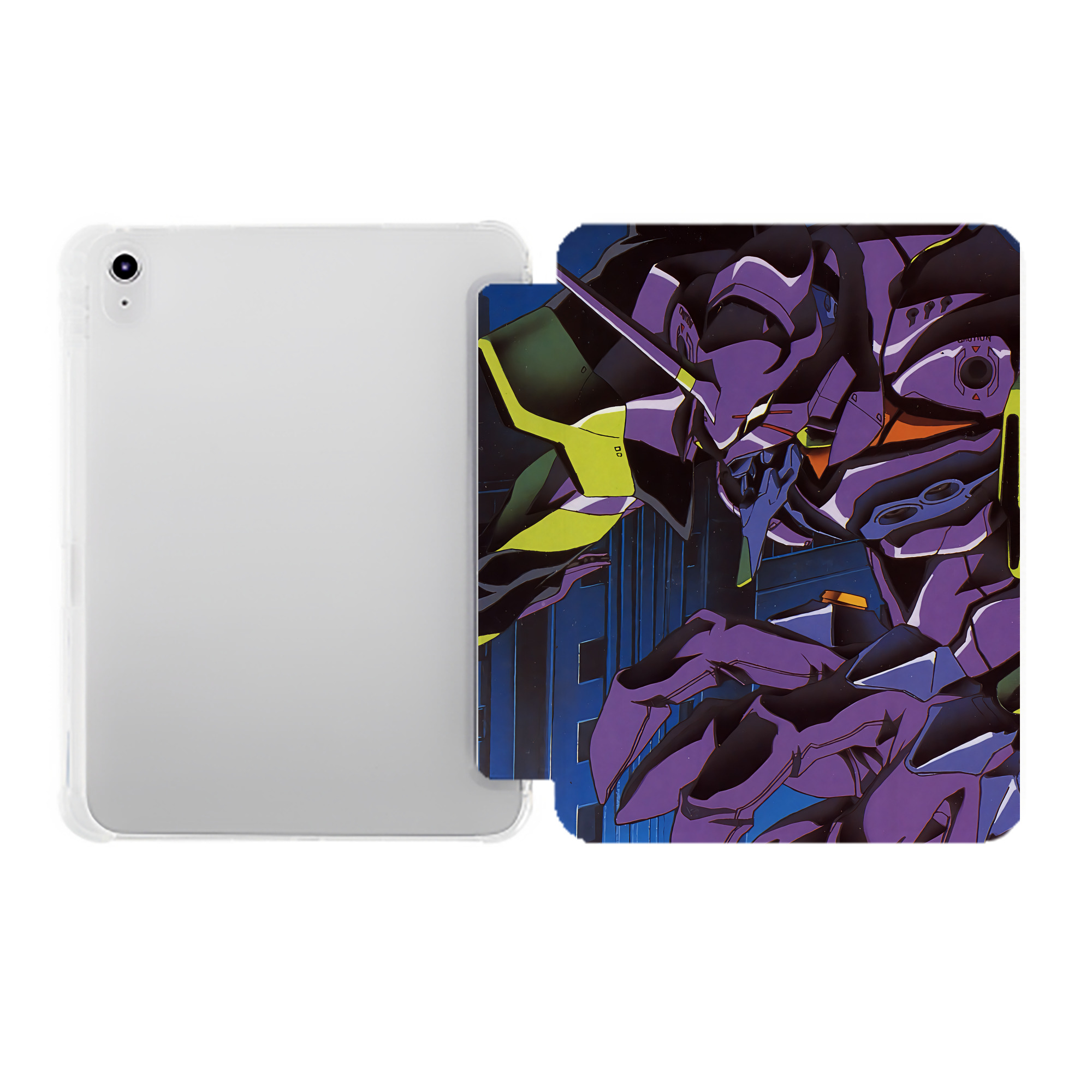 （画像用） EVA 新世紀エヴァンゲリオン IPad ケース ペン収納付き 三つ折りスタンド PUレザー×シリコン 対応機種9.5/10.5/10.9インチ